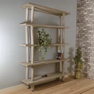 Boomstam hoge kast Javi Grey wash 150 cm