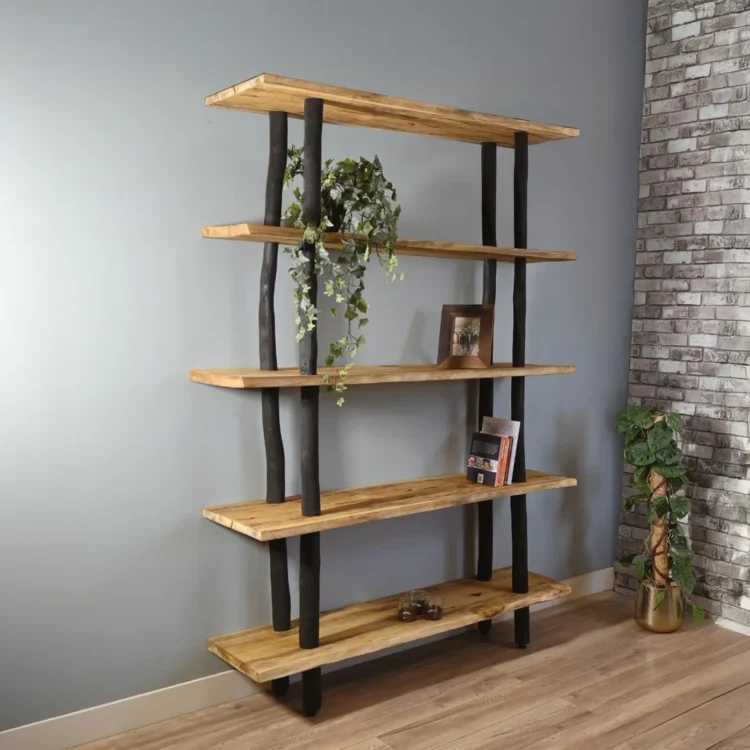 Boomstamhoge kast Kiran Old naturel-zwart150cm