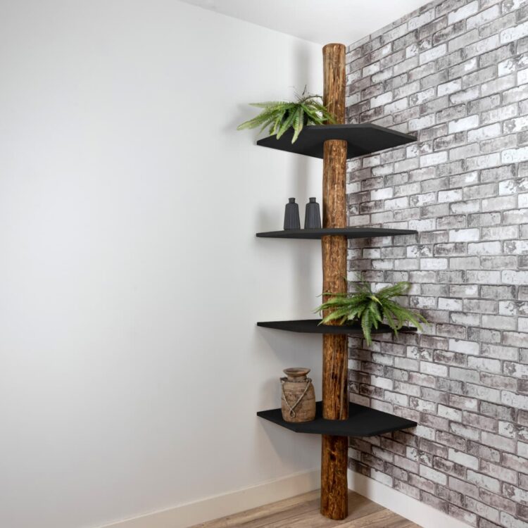 Hoekkast Tarik Oak zwarte planken