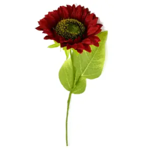 Kunst zonnebloem Bordeaux rood 50cm