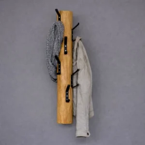 Wandkapstok Old Naturel zwarte haken 70 cm